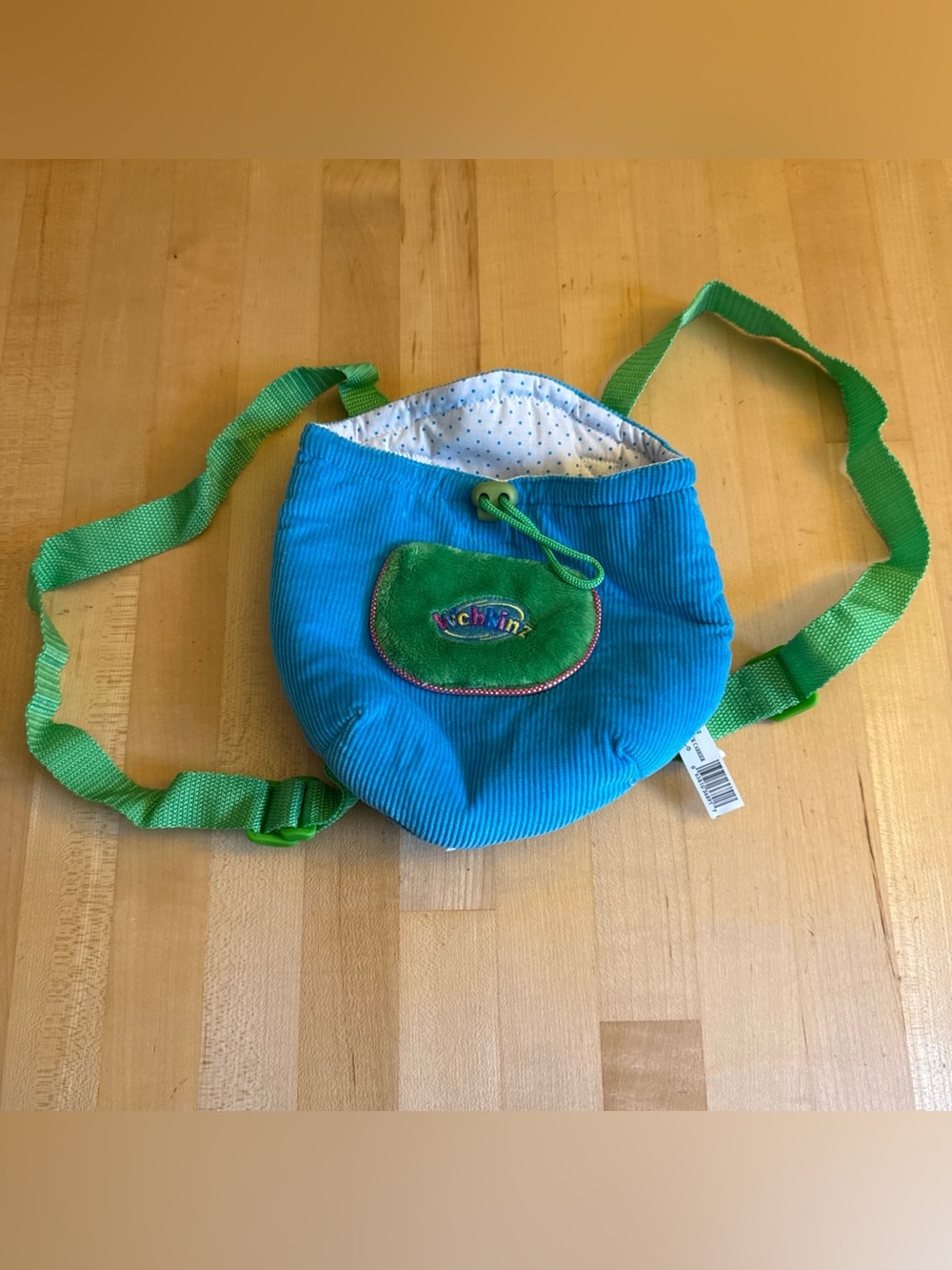 Webkinz GANZ Knapsack Plush Pet Carrier Backpack Bag Turquoise + Green HC102 EUC